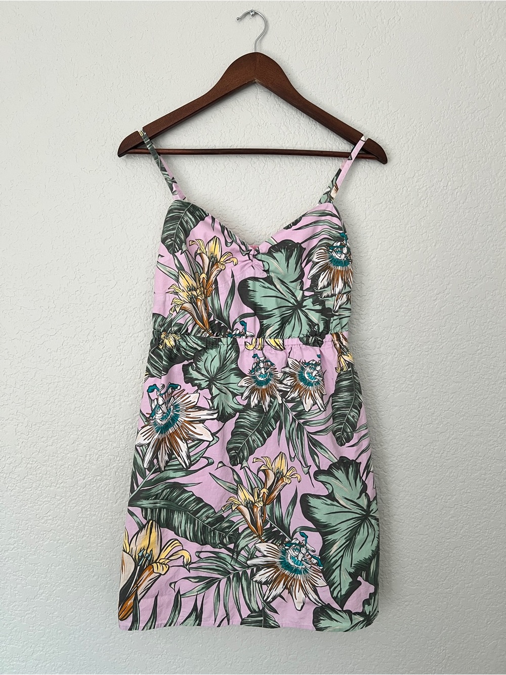 J. Crew Pink Tropical Floral Spaghetti-strap Mini Dress